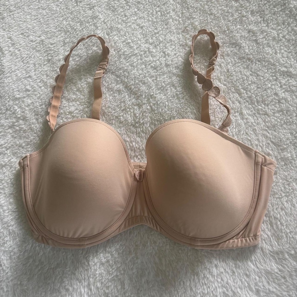 Women's 34D MARIE JO Tom Balcony Multi-Way Strapless Underwire Bra Caffé Latte